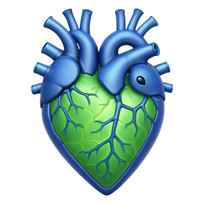 Blue ameba heart green photosynthesis cells alien heart sticker