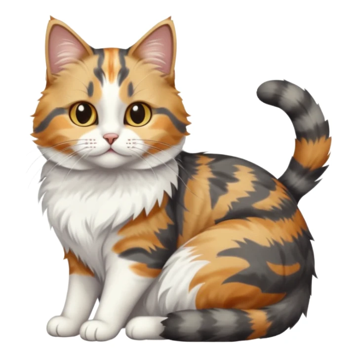 full body colourful light patched calico + white tabby cat cuddling a bigger cat that is dark grey and white tabby cat  sticker