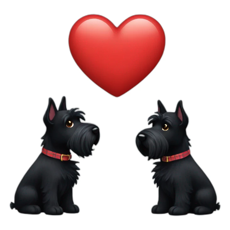 Two black Scottish terrier kissing sticker