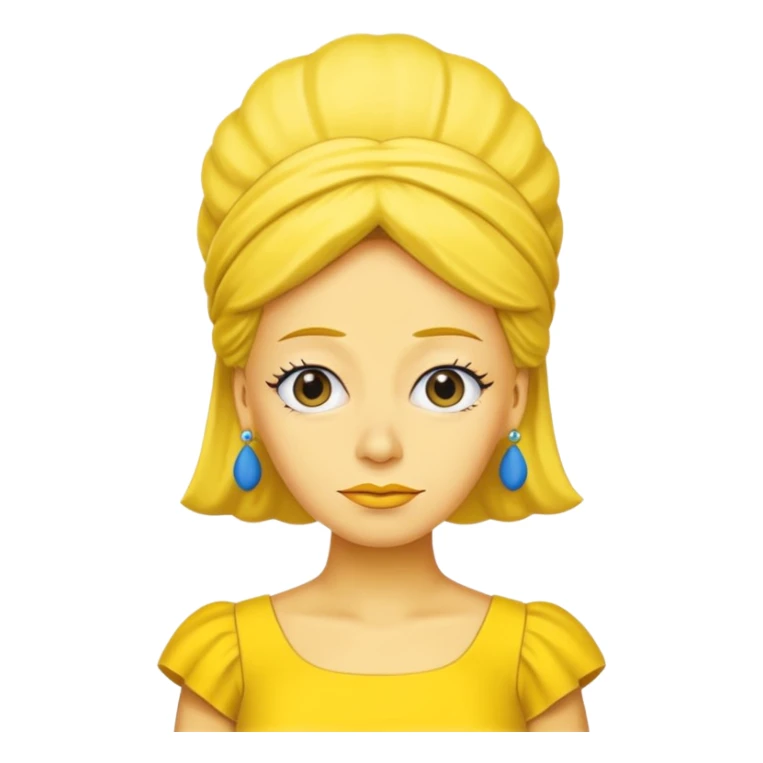 Marge Simpson with dress yellow with complete yellow sticker