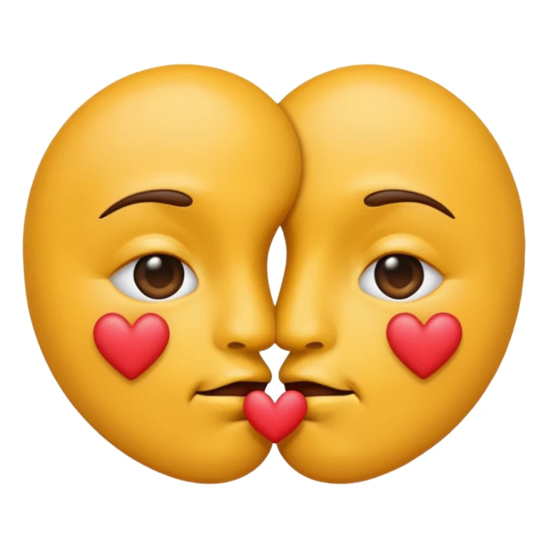 Kiss emoji with 2 peace signs sticker