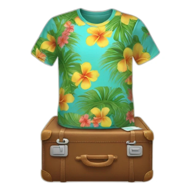 hawaian t-shirt in suitcase sticker