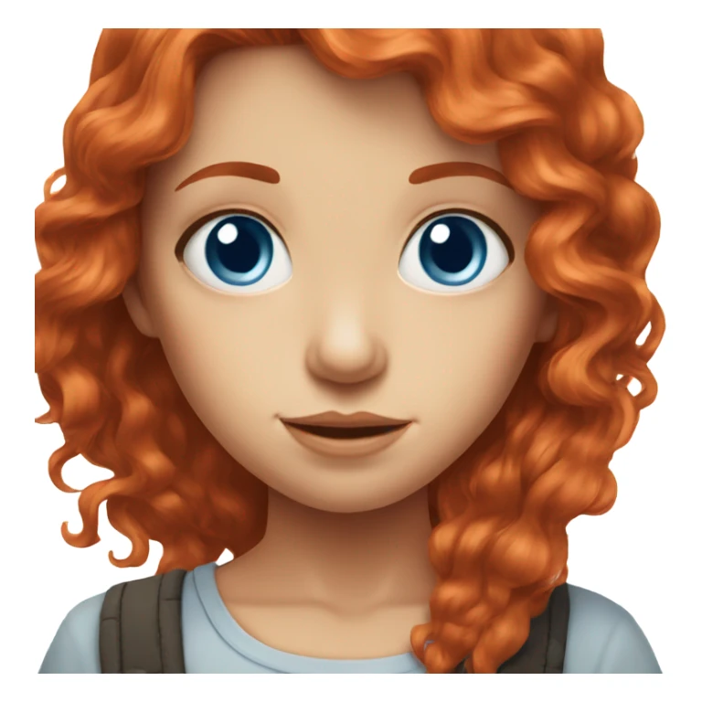 blue eyed red hair Girl portrait sticker