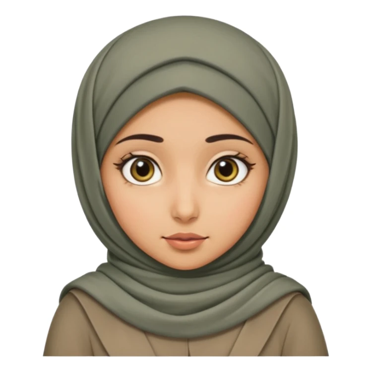 arab GIRL with hijab half body to belt, big bread sticker