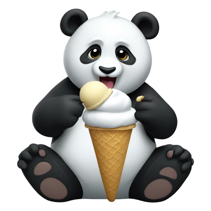 Panda eating ice cream sticker