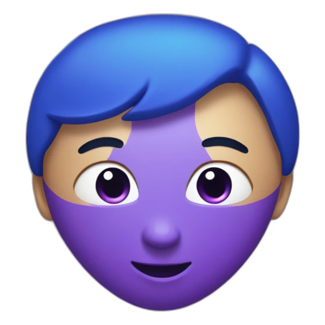 Blue and purple heart sticker