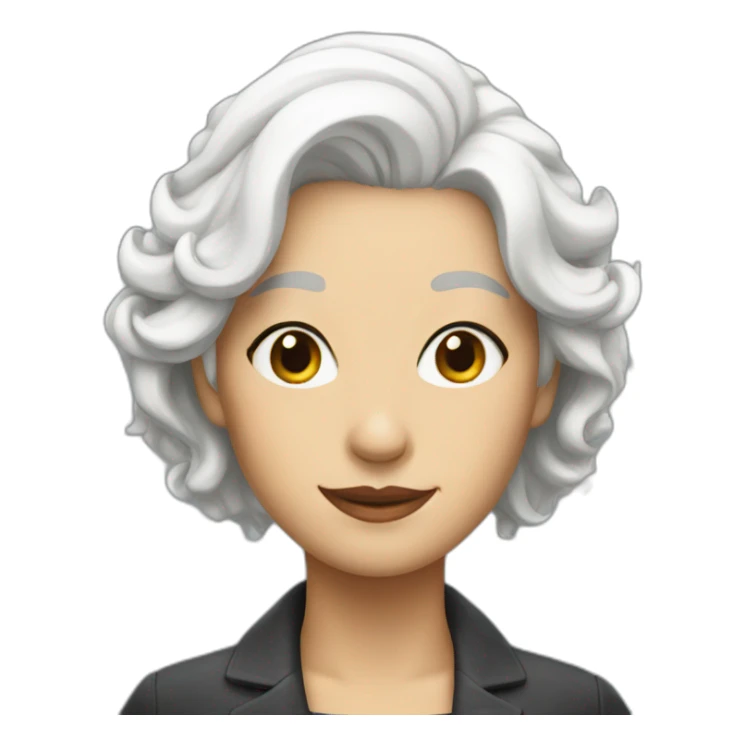 A lady with white hair sticker