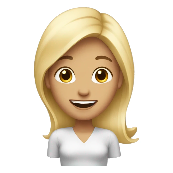 Nice girl with blonde hair laugher sticker