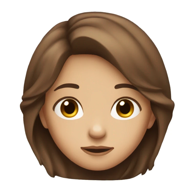Long Brown-haired girl, calm look, brown eyes sticker
