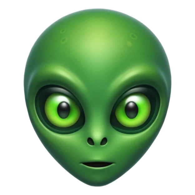 cool space emoji, alien face, glowing eyes sticker