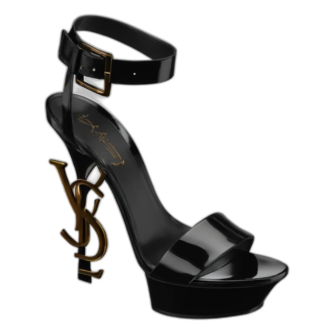 Ysl TRIBUTE heel SANDAL black PATENT LEATHER sticker