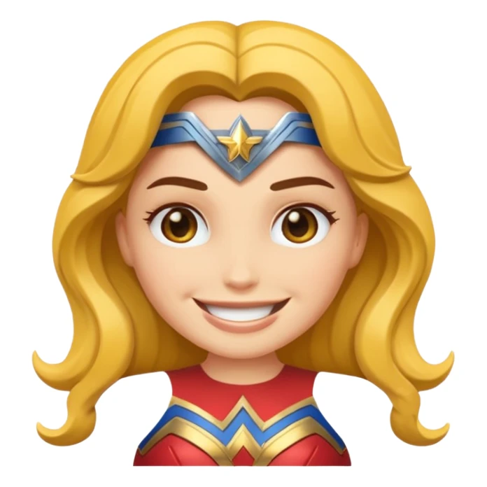 create a yellow emoji of woder woman sticker