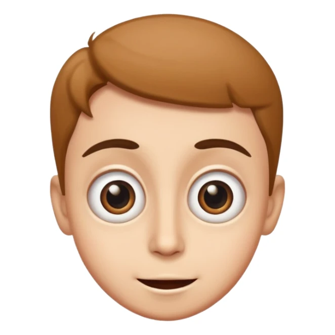 Funny caricature style cartoon, big eyes, happy face sticker