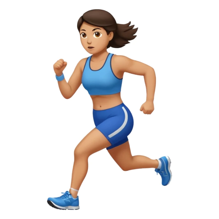 stocky brunette woman running sticker