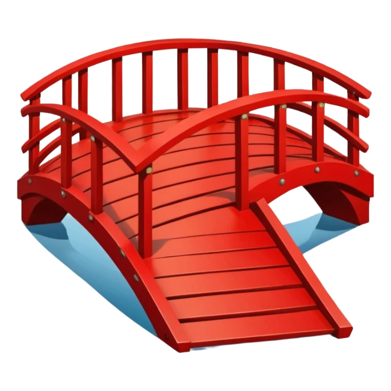 red Japanese wooden bridge sticker