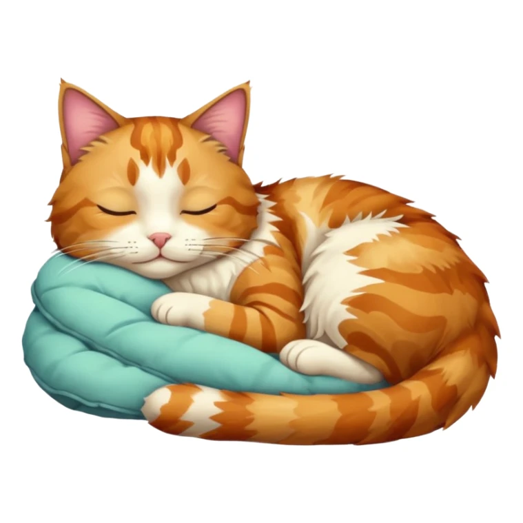 full body colourful light patched calico tabby cat sleeping sticker