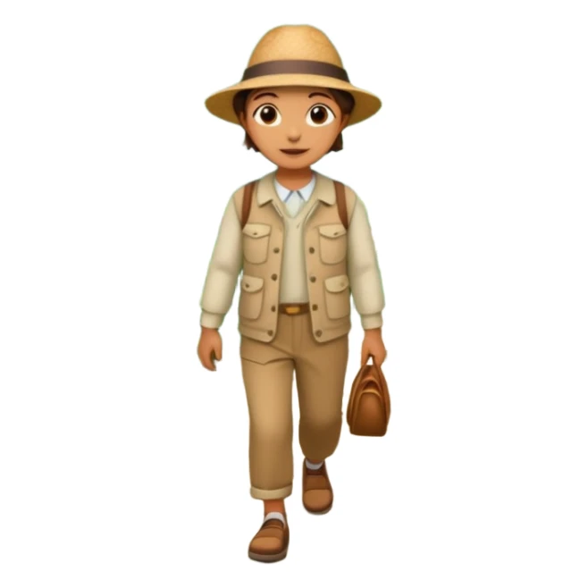 someone walking IN THE GARDEN on a path with flower and plants around him(keep the background) sticker