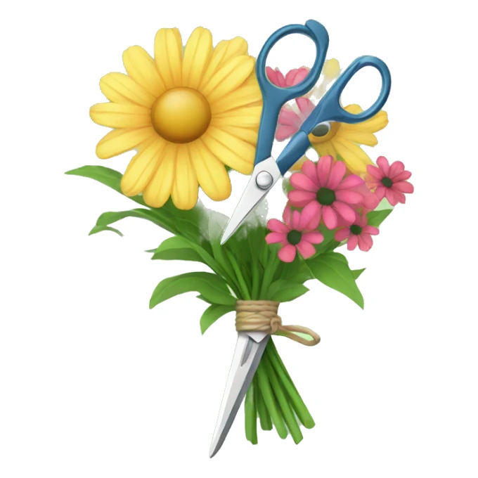 A flower bouquet of scissors sticker