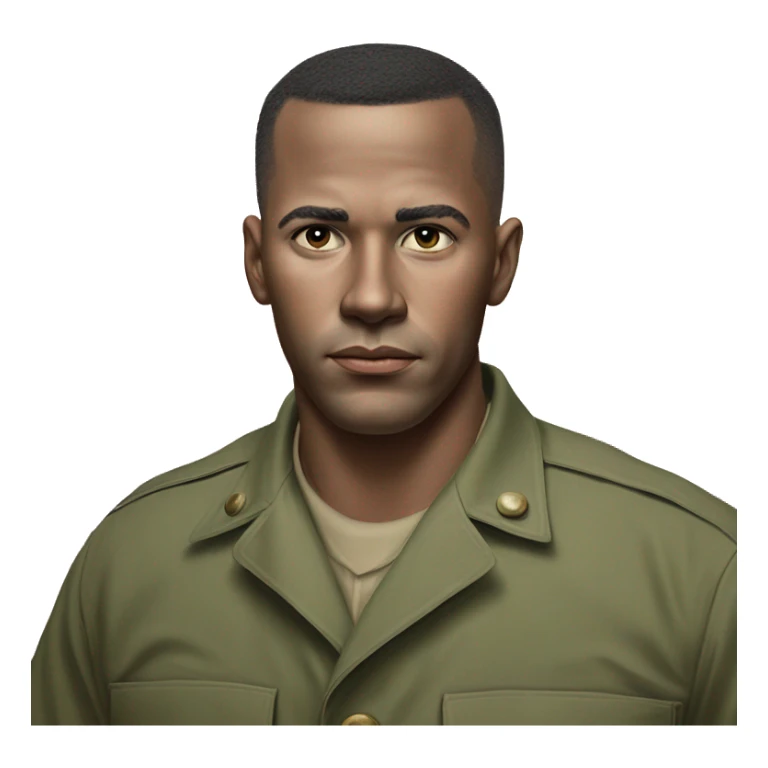 photorealistic serious us soldier 1960s sticker