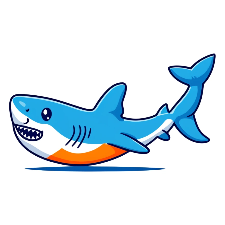 cool cartoon shark with blue Nike shoes sticker