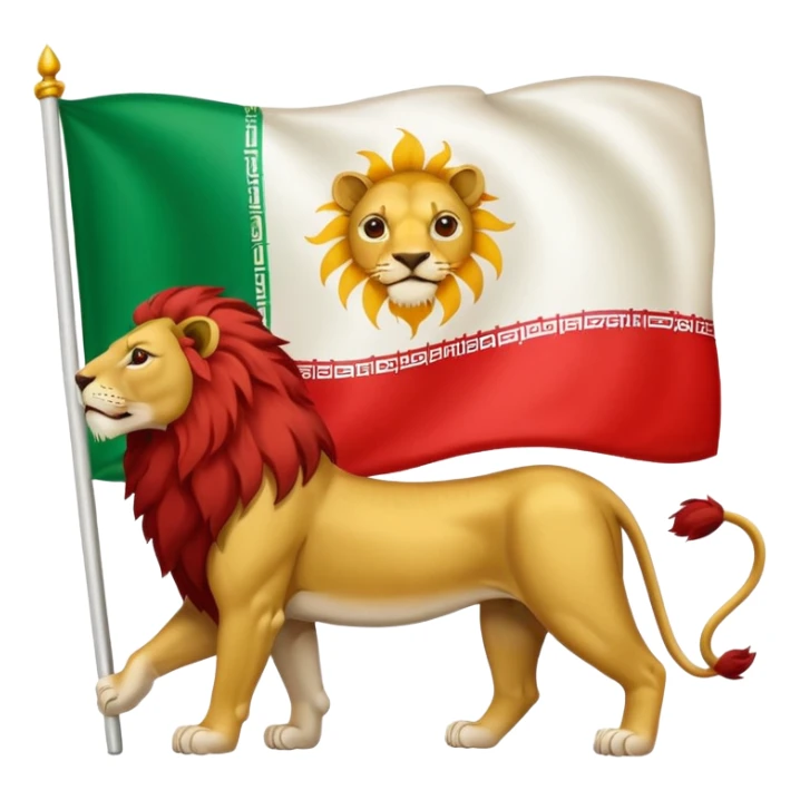 Iranian flag with lion and sun sticker