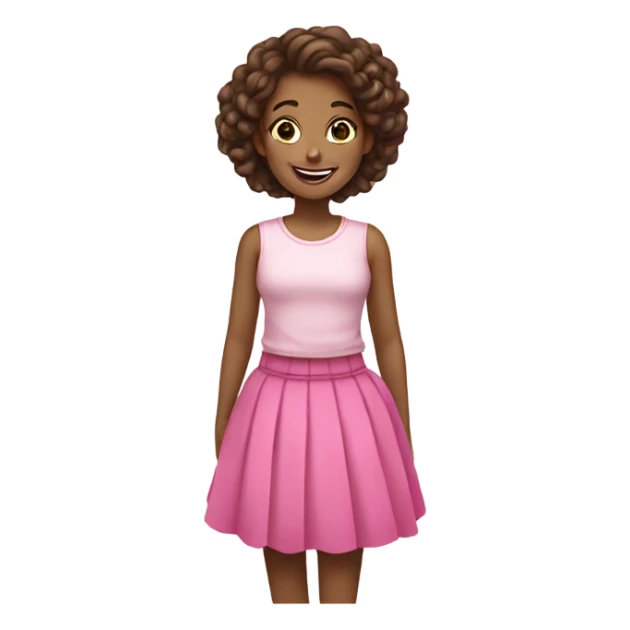 smiling girl in pink skirt birthday  sticker