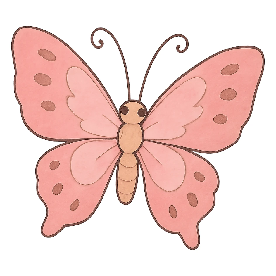 ghibli style pink butterfly sticker