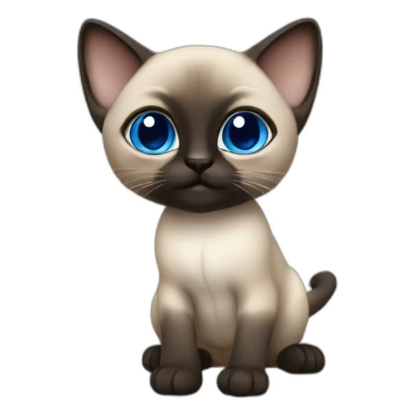 Siamese baby cat with dark face and blue eyes sticker