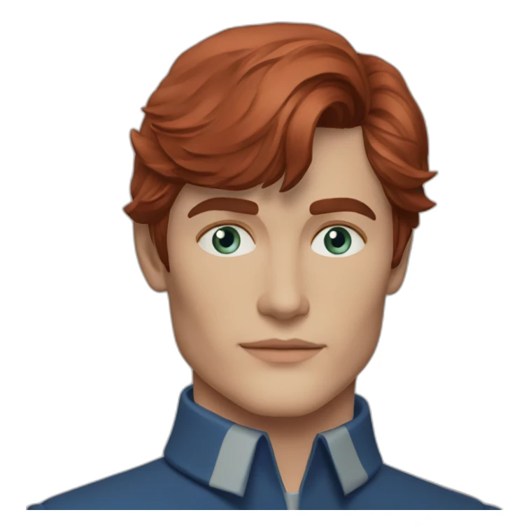 alain delon young space navigator blue eyes neat red hair sticker