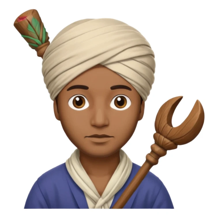 Man + turban + staff sticker