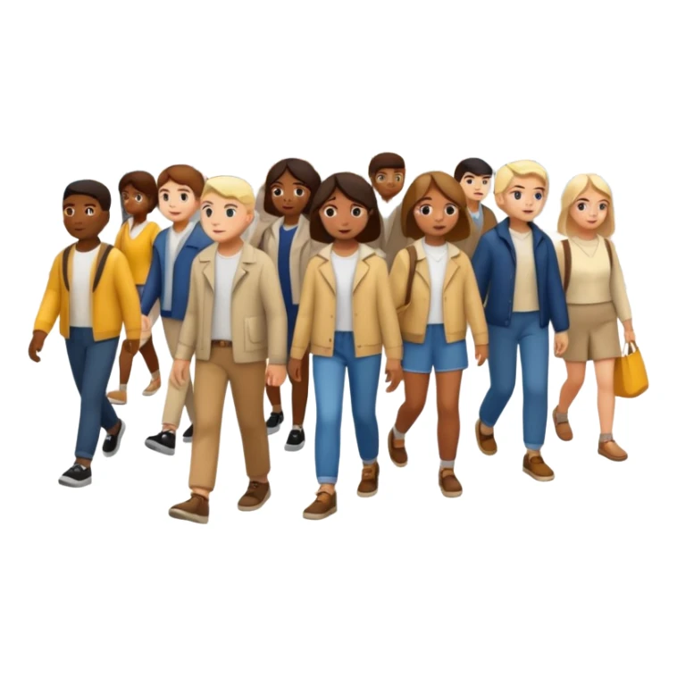 street with many people random walking sticker