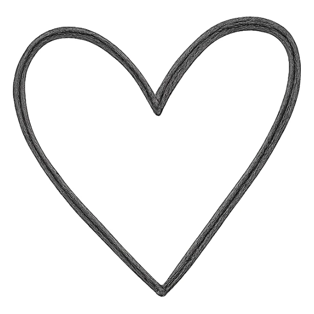 minimalist hand drawn black outline of a heart, white clean background sticker