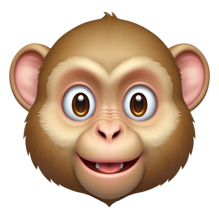 Cinematic Cheeky Macaque Portrait Emoji, Grinning mischievously with a tilted head and a playful smirk, showcasing a smart, agile build with soft, textured fur and wide, sparkling eyes pulling a funny face, Simplified yet strikingly expressive features, highly detailed, glowing with a warm, vibrant radiance, high shine, spirited and impish, stylized with an air of cheeky primate mischief, focused and teasing, soft glowing outline, capturing the essence of a cheeky macaque that looks ready to jump out of the screen with playful charm! sticker