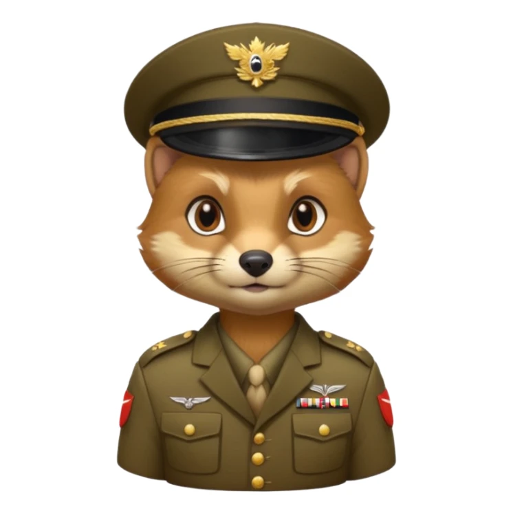  PineMarten in military uniform sticker