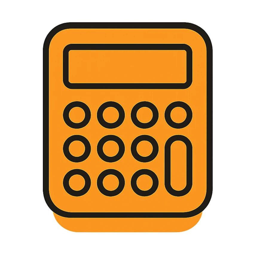 minimalist calculator icon, rounded corners, monochrome palette, subtle shadow, no text sticker