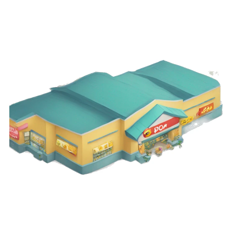 Shopping mart in the shape of a cat sticker