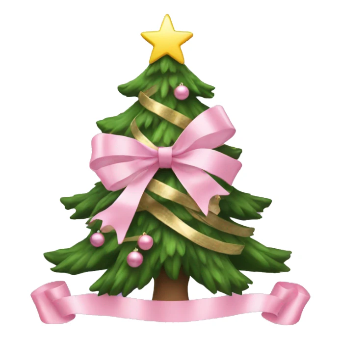 christmas tree with baby pink ribbons as decorations sticker