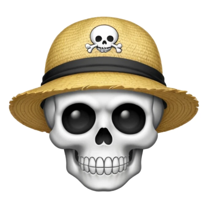 Luffy straw hat logo but.his head is a skull sticker