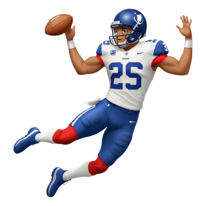 Saqoun Barkley hurdle over a person sticker