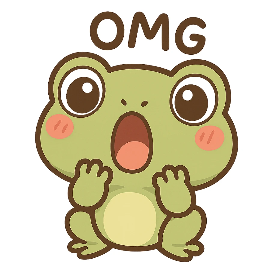Chibi Frog “OMG” sticker