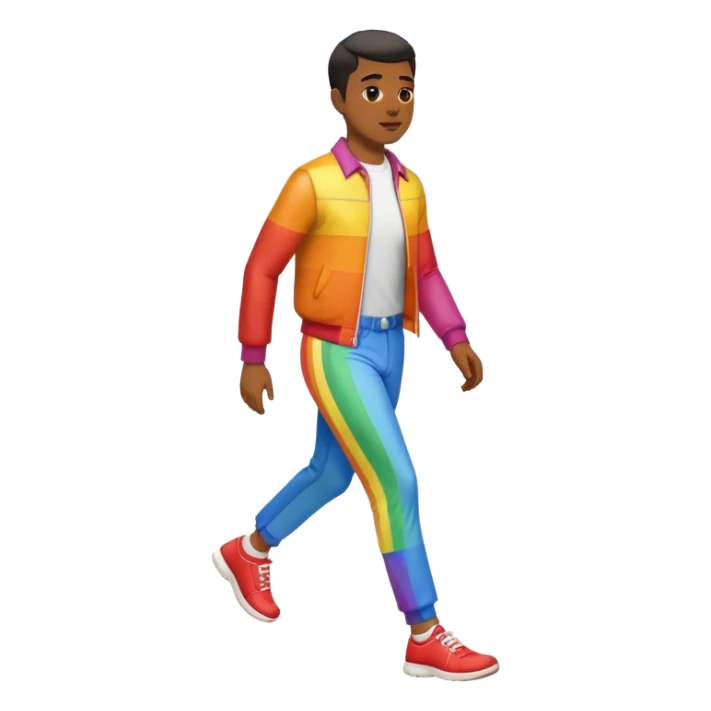  a person walking fast in gay clothing sticker