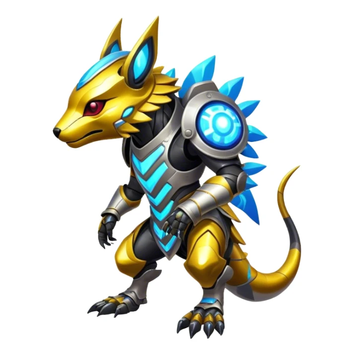 Shiny Epic Edgy Cool Colorful Vibrant Modern Vernid-Protogen-creature-animal, full body sticker