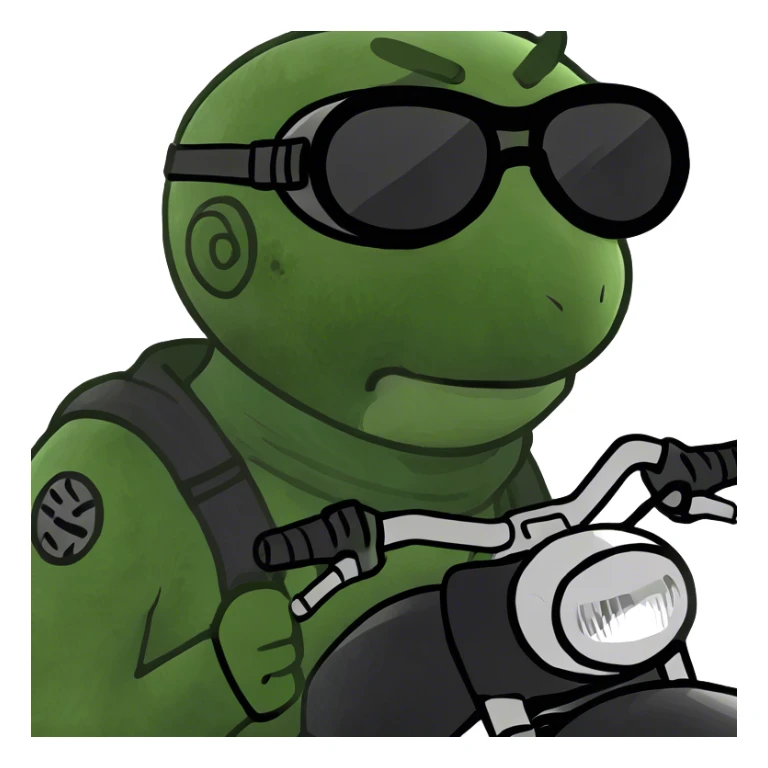 Blue eyed Person in black leather on motorcycle sticker