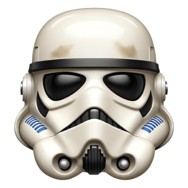 cartoon-style TK421 stormtrooper. Generate it to show the face has an expression like he made a mistake. Similar to a grimace face sticker