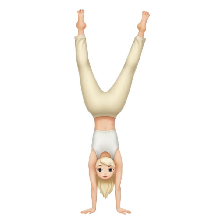 Girl holding handstand in cream pants sticker