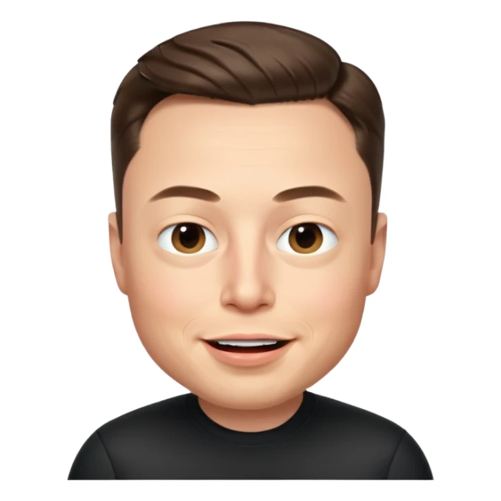 Elon Musk's face in iOS memoji style, winking expression sticker