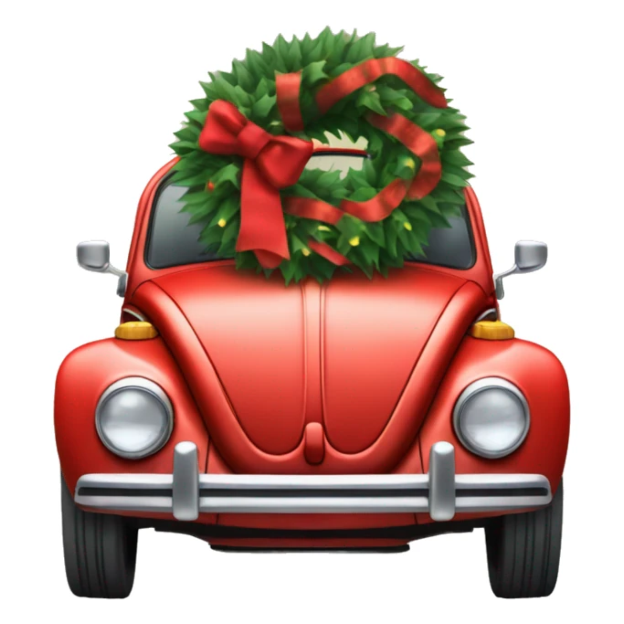 Volkswagen Beetle with Christmas wreath  sticker