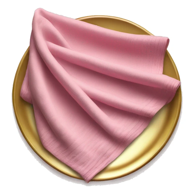 Realistic pink and gold folded dish towel. sticker