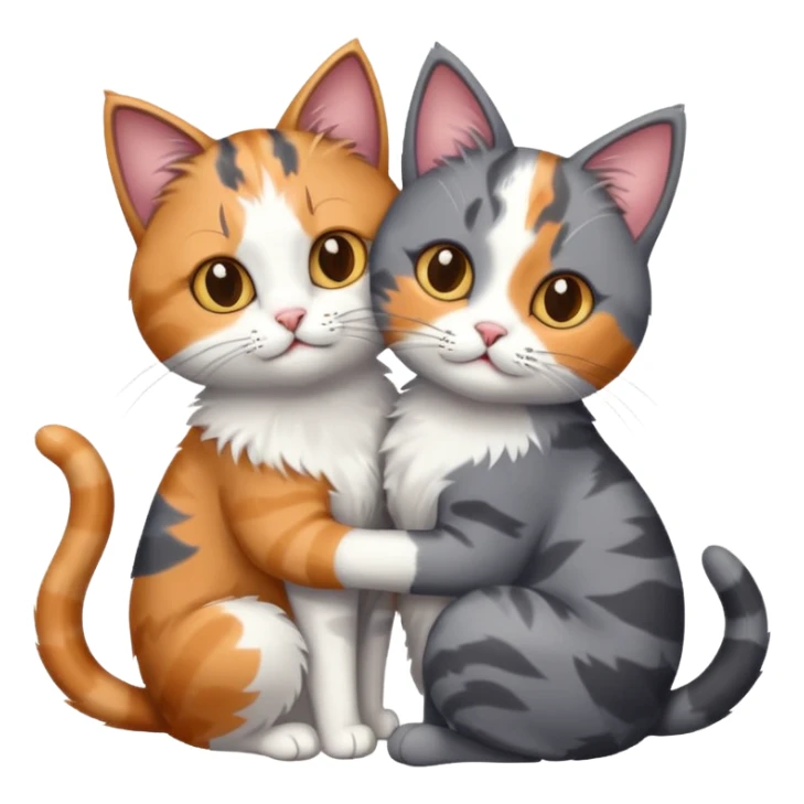 Grey cat and an calico cat together  sticker