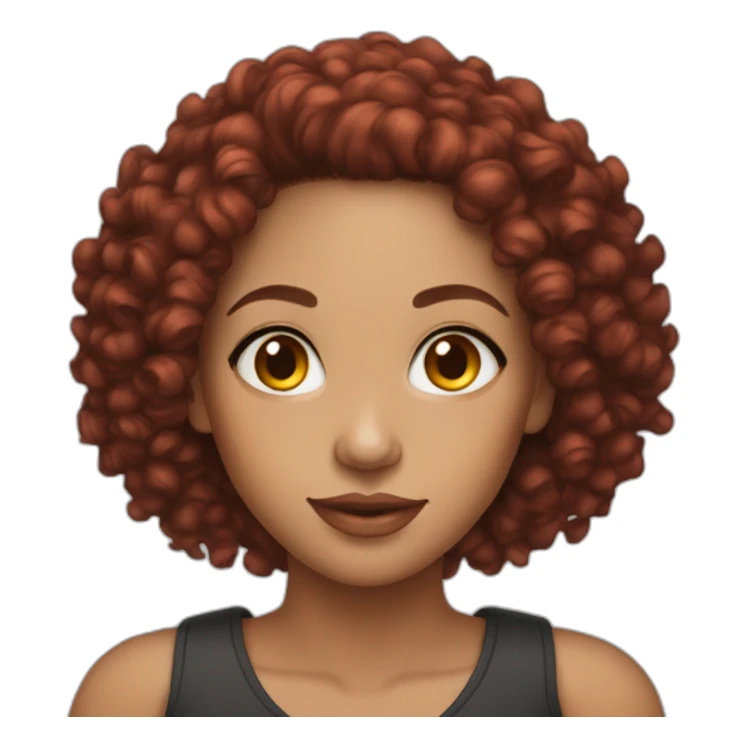 Beautiful Lightskin woman with short red curls sticker